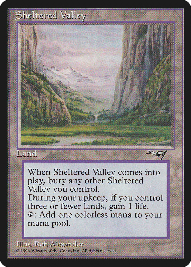 Sheltered Valley (ALL-142) [Alliances] MTG Single Wizards of the Coast
