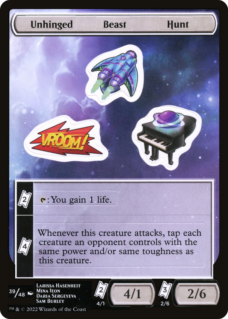 Unhinged Beast Hunt (UNF-039) [Tokens] Unfinity Sticker Sheets MTG Single Wizards of the Coast