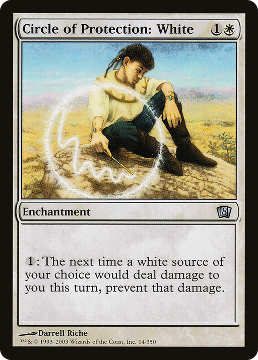 Circle of Protection: White (8ED-014) [8th Edition] MTG Single Wizards of the Coast