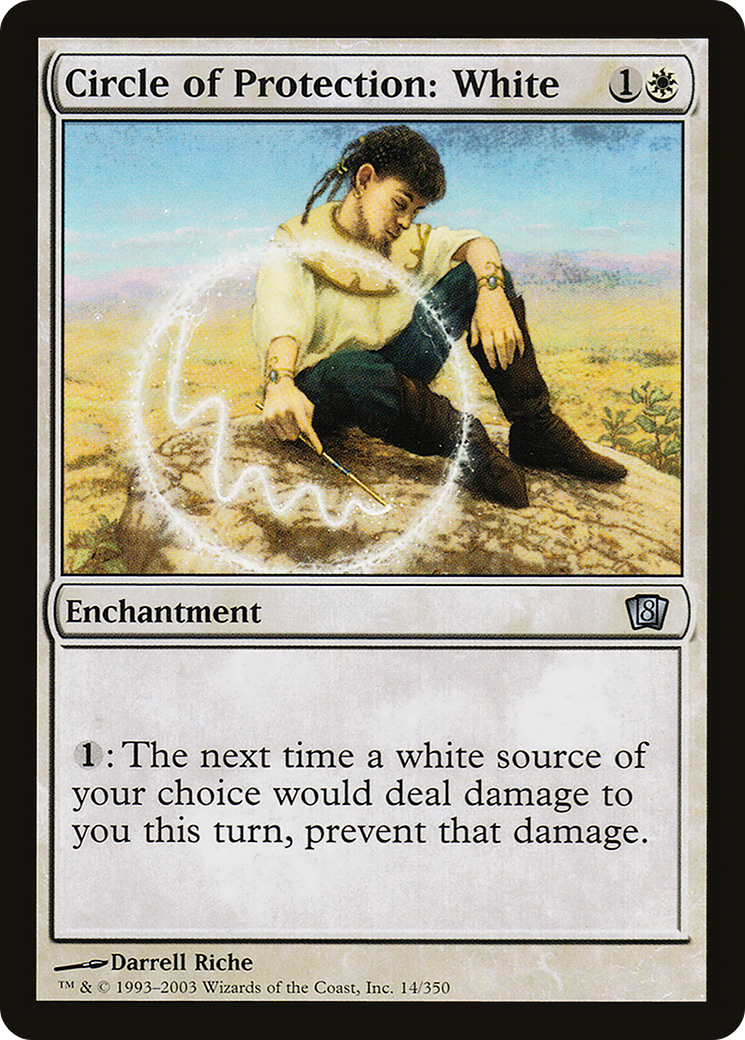 Circle of Protection: White (8ED-014) [8th Edition] Foil MTG Single Wizards of the Coast