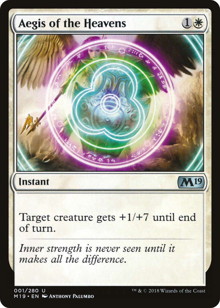 Aegis of the Heavens (M19-001) [Core Set 2019] Foil MTG Single Wizards of the Coast