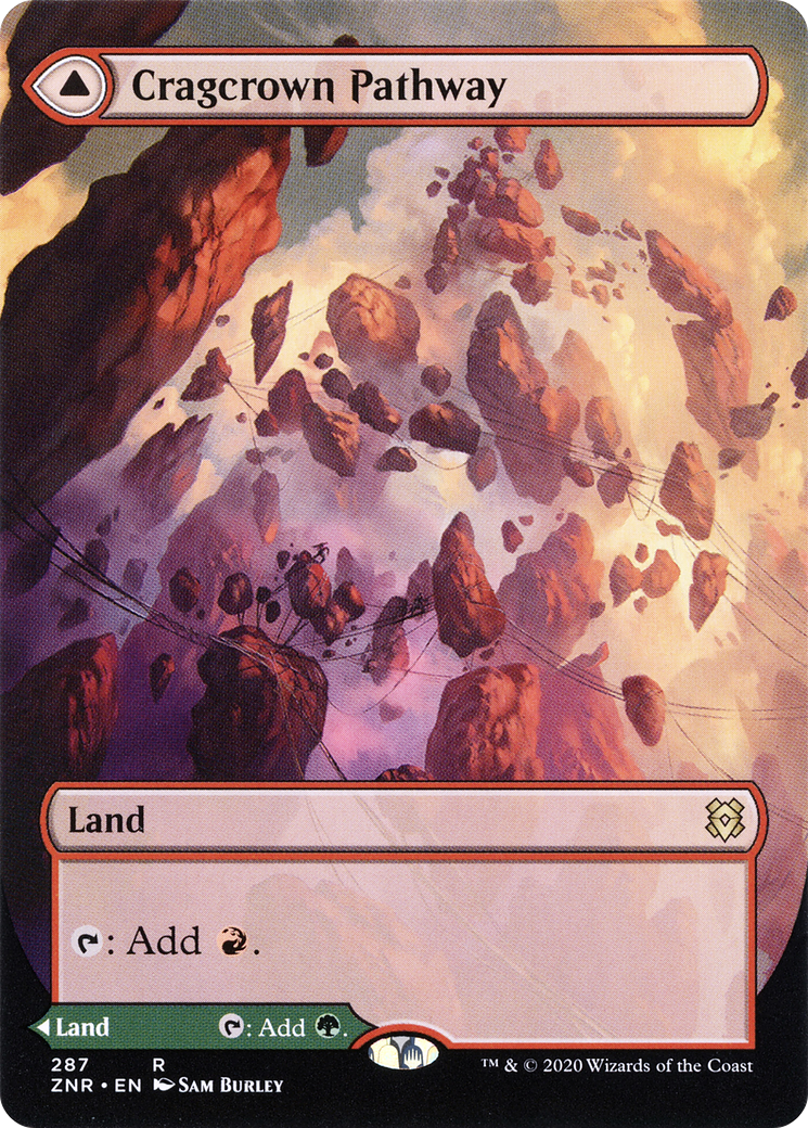 Cragcrown Pathway (ZNR-287) [Zendikar Rising] (Showcase) (Borderless) Foil MTG Single Wizards of the Coast