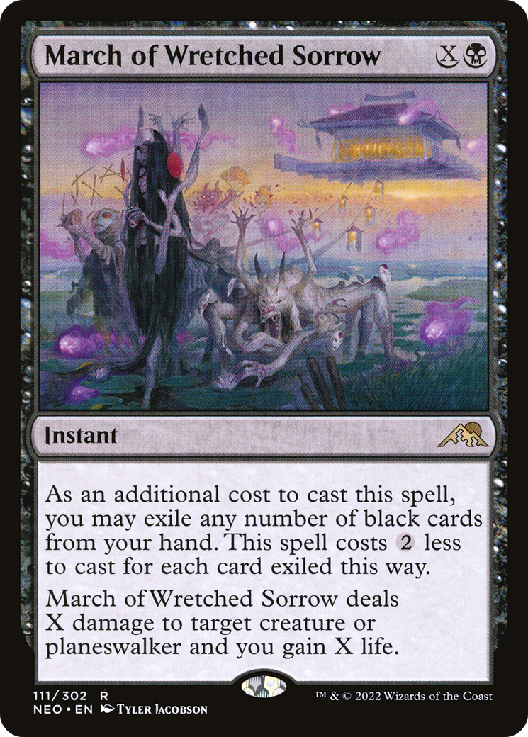 March of Wretched Sorrow (NEO-111) [Kamigawa: Neon Dynasty] Foil MTG Single Wizards of the Coast