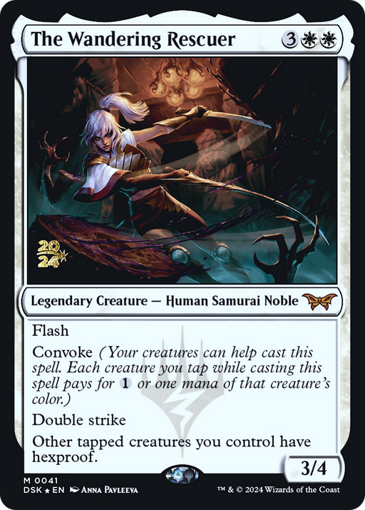 The Wandering Rescuer (PRE-041) [Duskmourn: House of Horror Promos] Foil MTG Single Wizards of the Coast