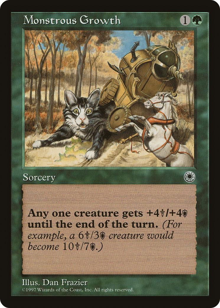Monstrous Growth (No Flavor Text) [Portal] MTG Single Magic: The Gathering
