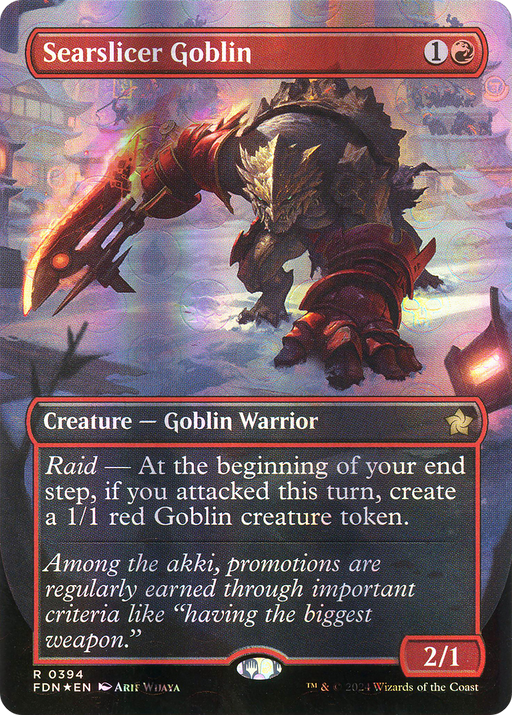 Searslicer Goblin (Mana Foil) (FDN-394) [Foundations] (Borderless) Foil MTG Single Wizards of the Coast