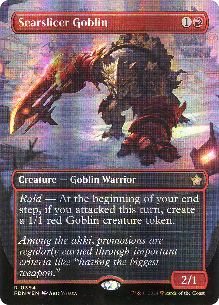 Searslicer Goblin (Mana Foil) (FDN-394) [Foundations] (Borderless) Foil MTG Single Wizards of the Coast