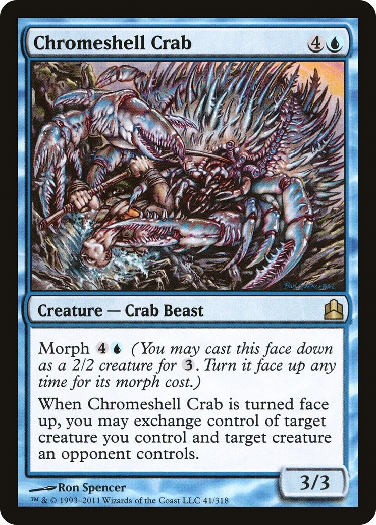 Chromeshell Crab (CMD-041) [Commander 2011] MTG Single Wizards of the Coast