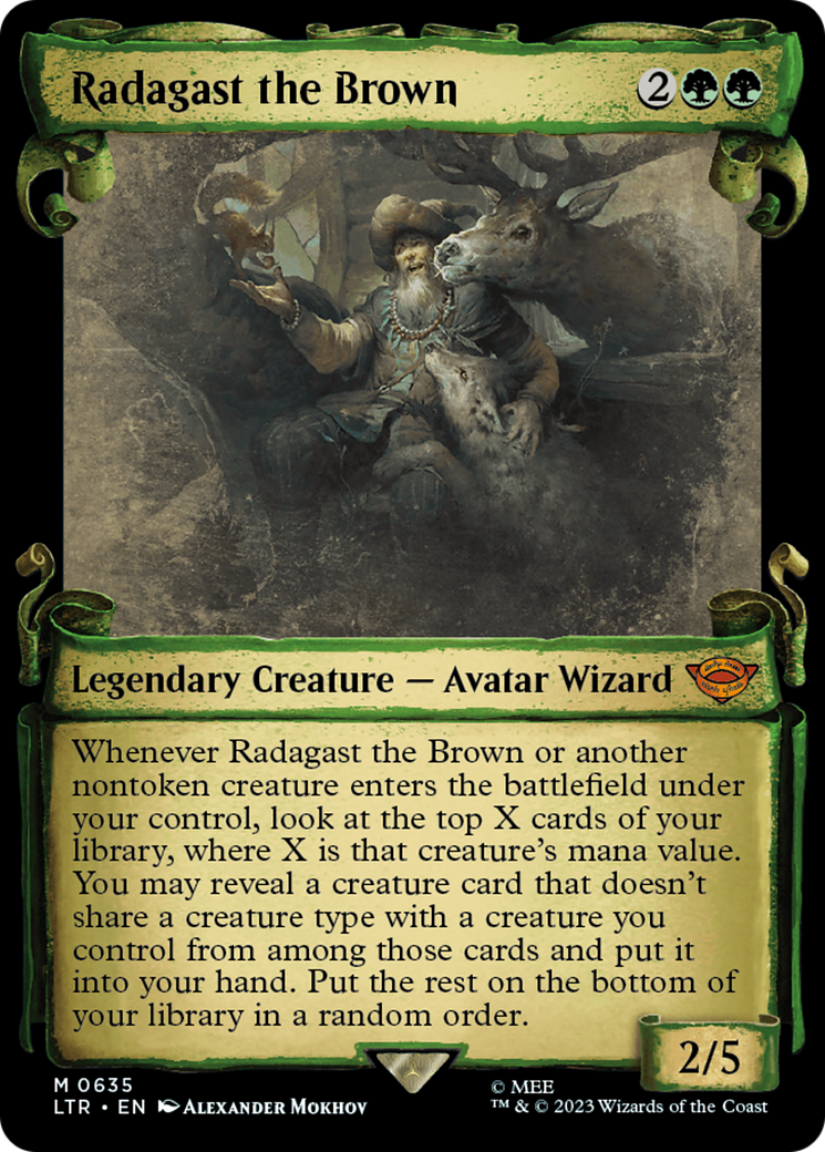 Radagast the Brown (Showcase Scrolls) (LTR-635) [The Lord of the Rings: Tales of Middle-earth] (Showcase) Foil MTG Single Wizards of the Coast