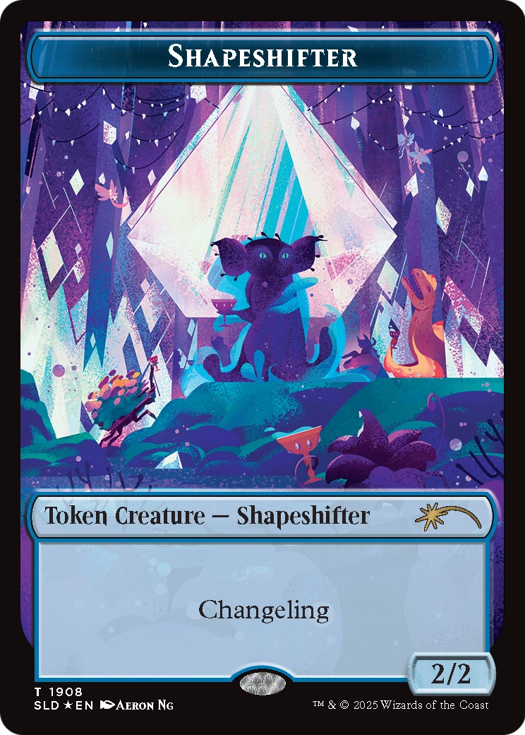 Shapeshifter Token (1908) (Double Rainbow Foil) (SLD-1908) [Secret Lair] Drop Foil MTG Single Wizards of the Coast