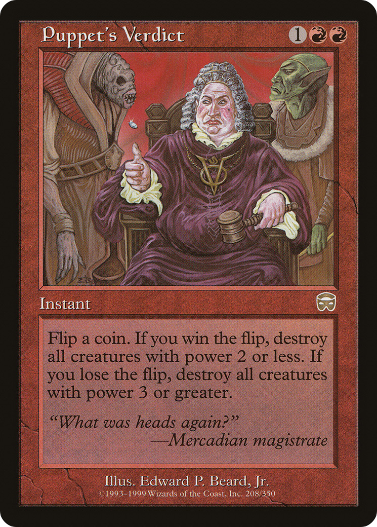 Puppet's Verdict (MMQ-208) [Mercadian Masques] Foil MTG Single Wizards of the Coast