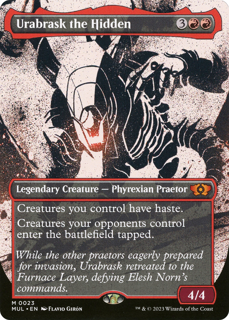 Urabrask the Hidden (MUL-023) [Multiverse Legends] (Showcase) (Borderless) Foil MTG Single Wizards of the Coast