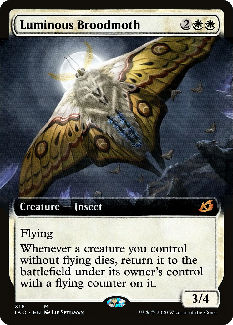 Luminous Broodmoth (IKO-316) [Ikoria: Lair of Behemoths] (Extended Art) Foil MTG Single Wizards of the Coast