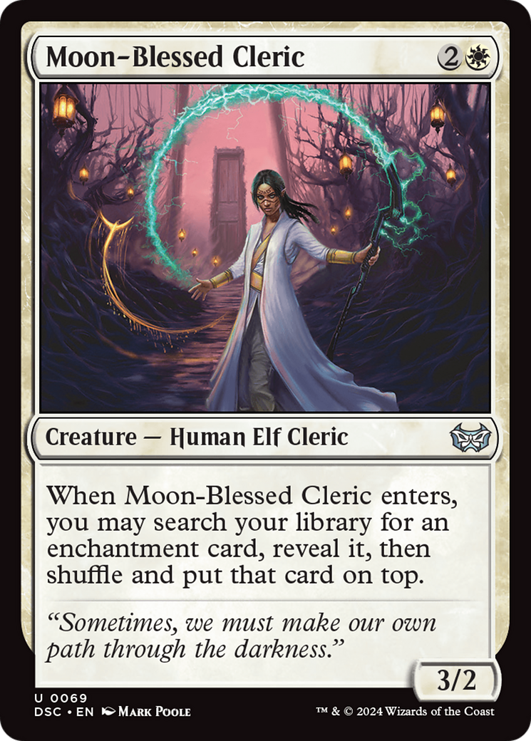Moon-Blessed Cleric (DSC-069) [Duskmourn: House of Horror Commander] MTG Single Wizards of the Coast