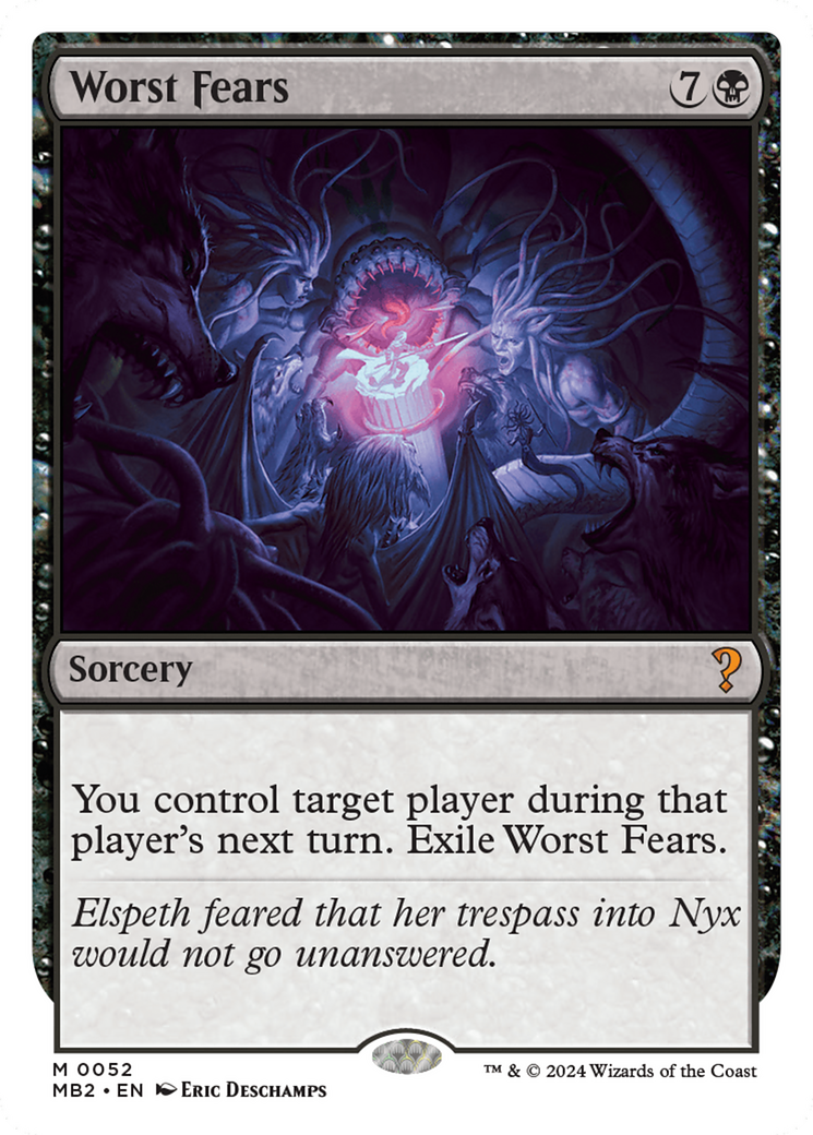 Worst Fears (White Border) (MB2-052) [Mystery Booster] Mystery Booster 2 MTG Single Wizards of the Coast