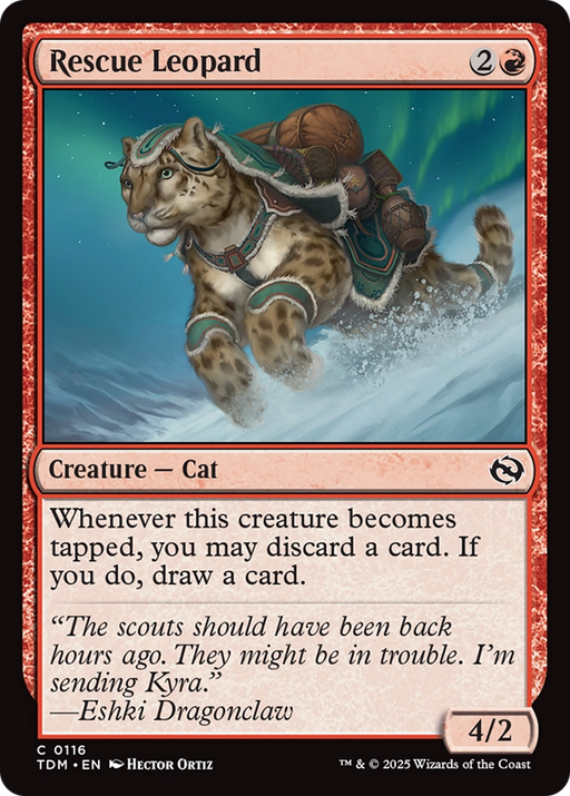 Rescue Leopard (TDM-116) [Tarkir: Dragonstorm] Foil MTG Single Wizards of the Coast
