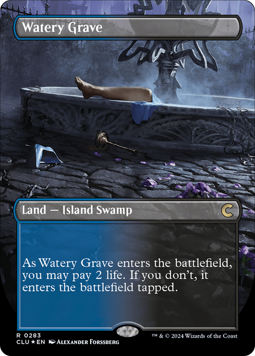Watery Grave (CLU-283) [Ravnica: Clue Edition] (Borderless) Foil MTG Single Wizards of the Coast
