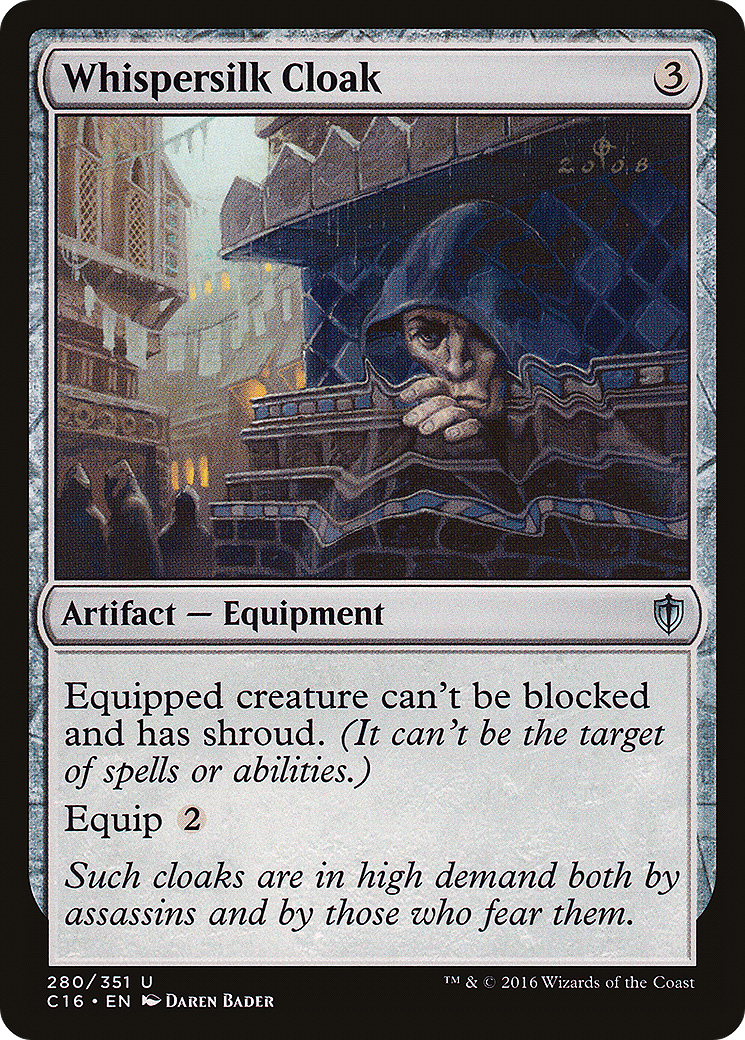 Whispersilk Cloak (C16-280) [Commander 2016] MTG Single Wizards of the Coast