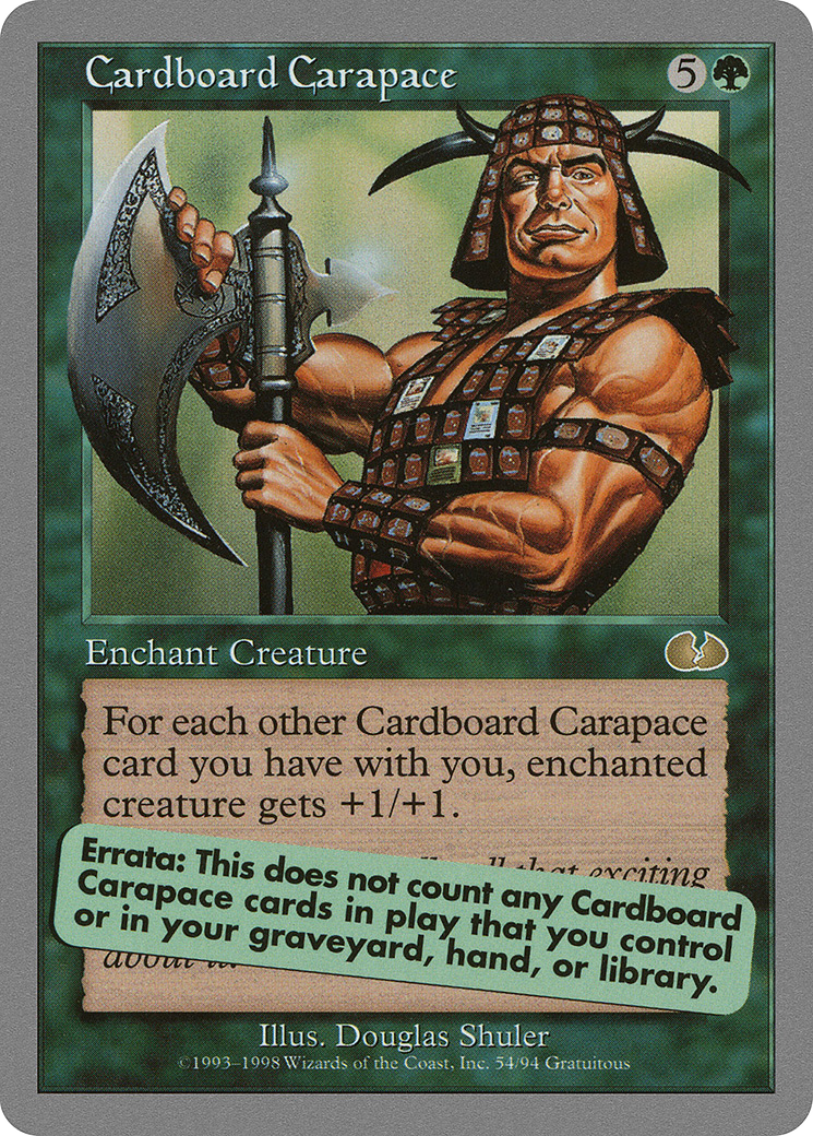 Cardboard Carapace [Unglued] MTG Single Magic: The Gathering