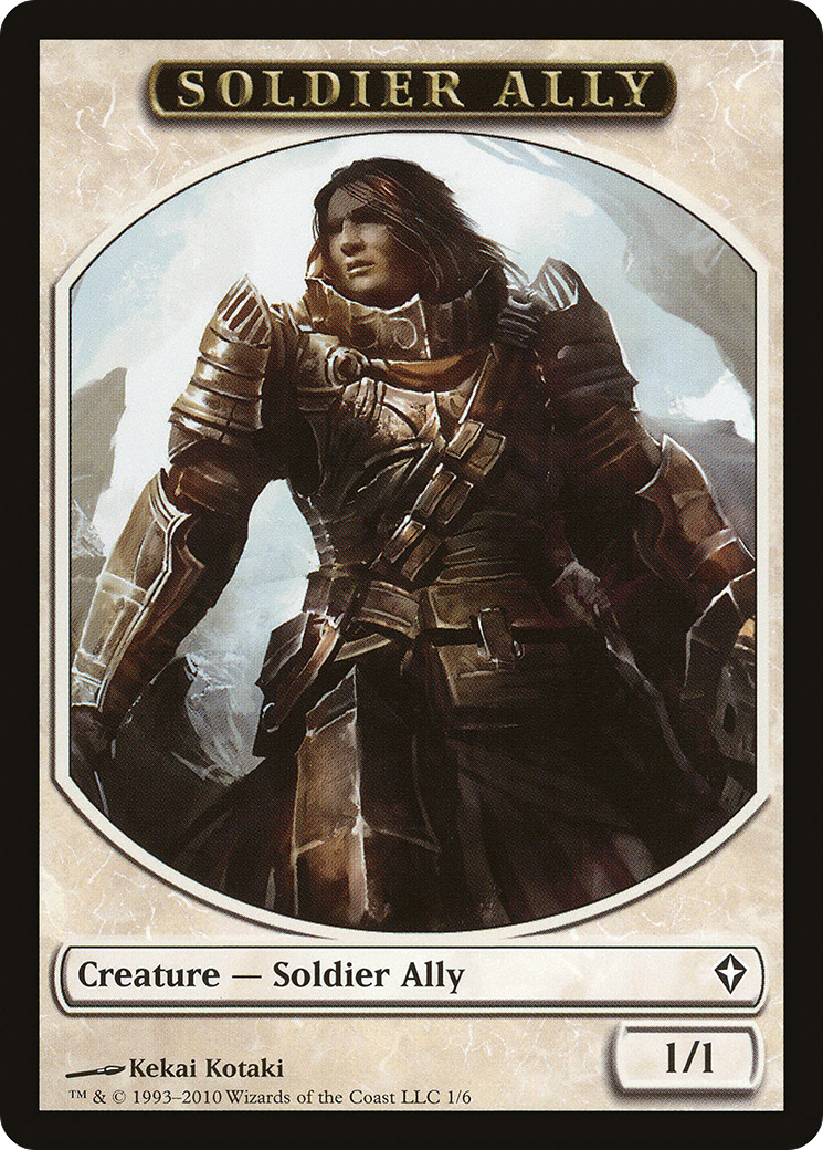 Soldier Ally Token (WWK-001) [Tokens] Worldwake Tokens MTG Single Wizards of the Coast