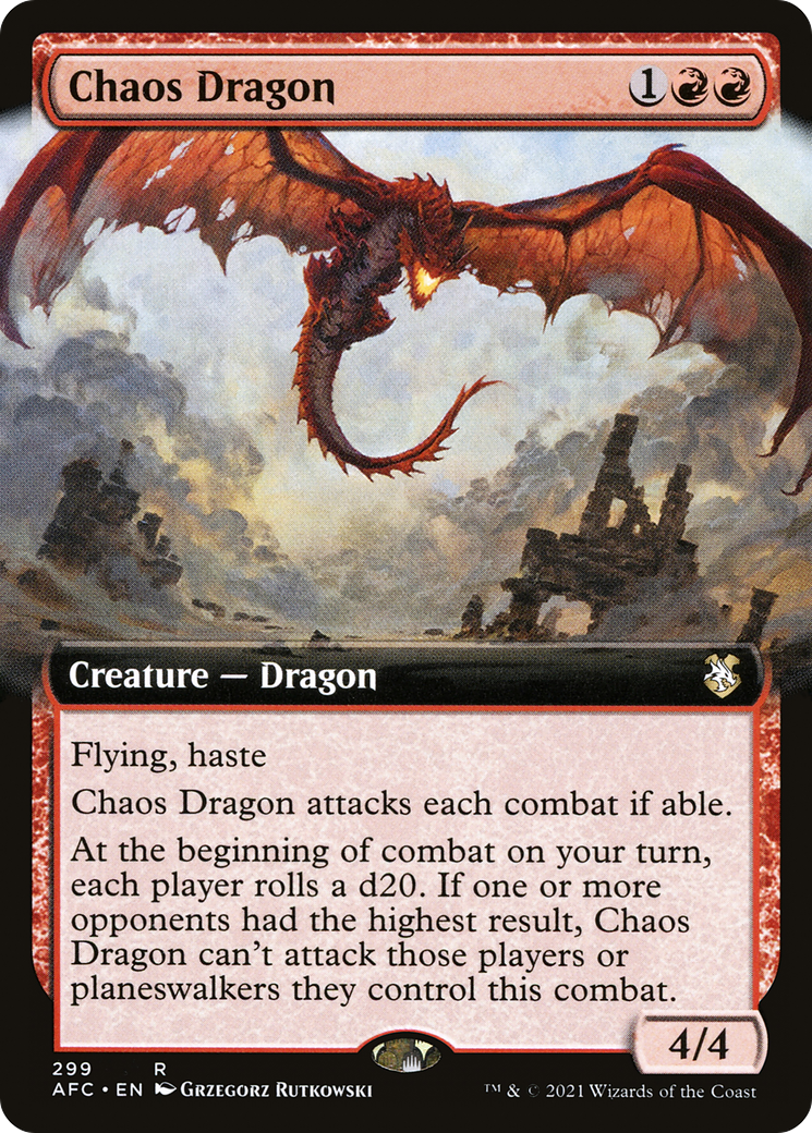 Chaos Dragon (AFC-299) [Forgotten Realms Commander] (Extended Art) MTG Single Wizards of the Coast