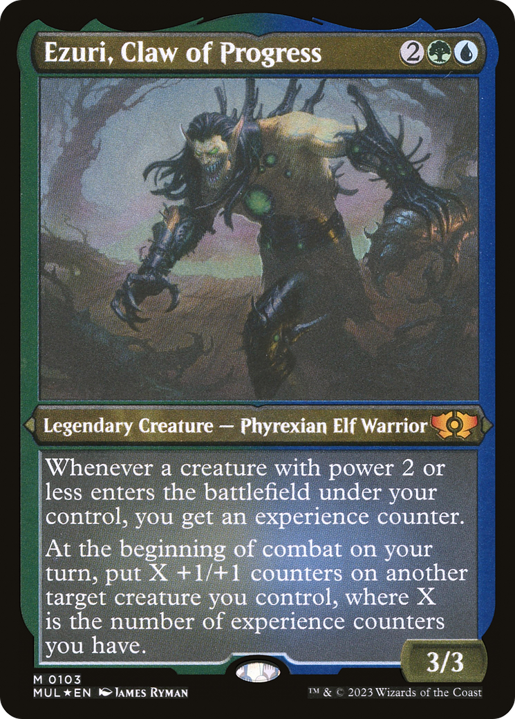 Ezuri, Claw of Progress (Foil Etched) (MUL-103) [Multiverse Legends] Foil MTG Single Wizards of the Coast