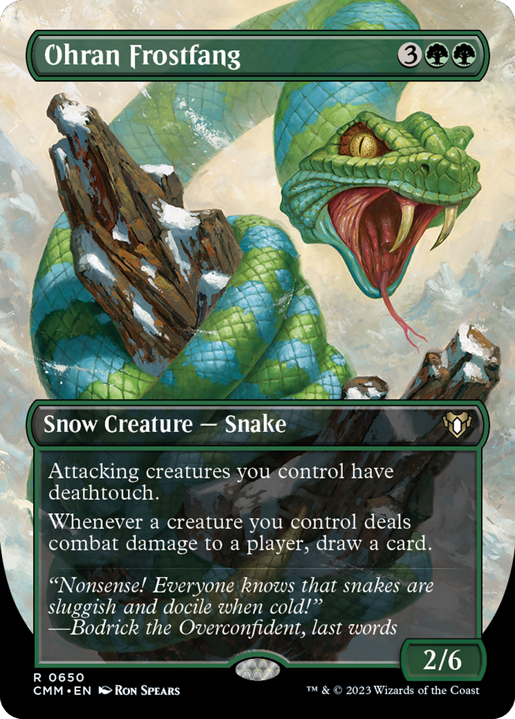 Ohran Frostfang (CMM-650) [Commander Masters] (Borderless) Foil MTG Single Wizards of the Coast