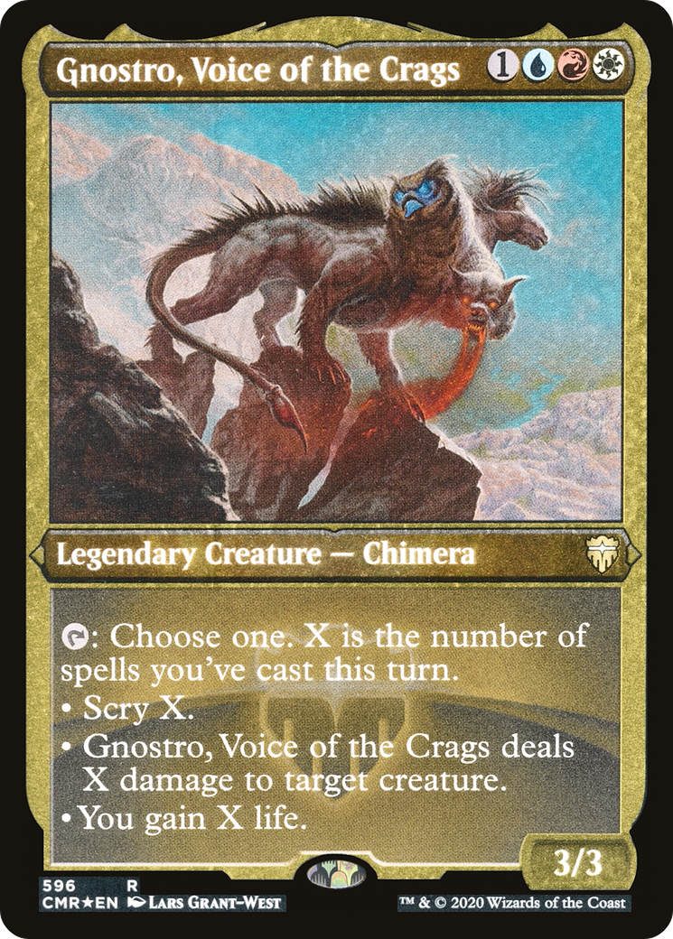 Gnostro, Voice of the Crags (CMR-596) [Commander Legends] Etched Foil MTG Single Wizards of the Coast