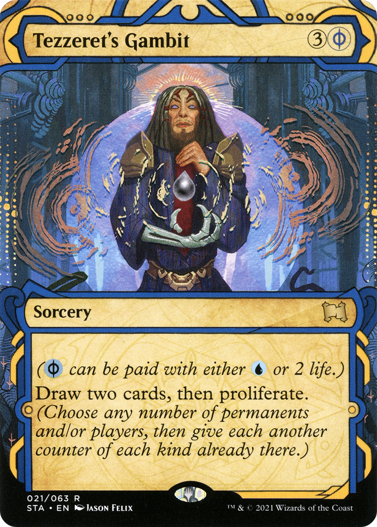 Tezzeret's Gambit (STA-021) [Strixhaven Mystical Archive] (Showcase) (Borderless) Foil MTG Single Wizards of the Coast
