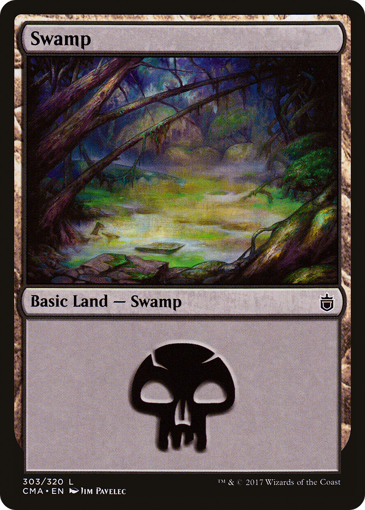 Swamp (303) [Commander Anthology] MTG Single Magic: The Gathering   