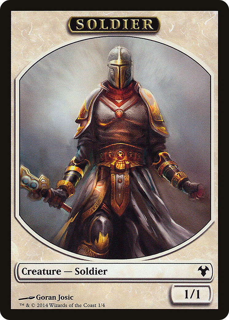 Soldier // Spirit Double-Sided Token [Modern Event Deck 2014 Tokens] MTG Single Magic: The Gathering