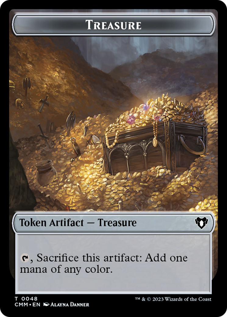 Treasure // Dragon (0020) Double-Sided Token [Commander Masters Tokens] MTG Single Magic: The Gathering   