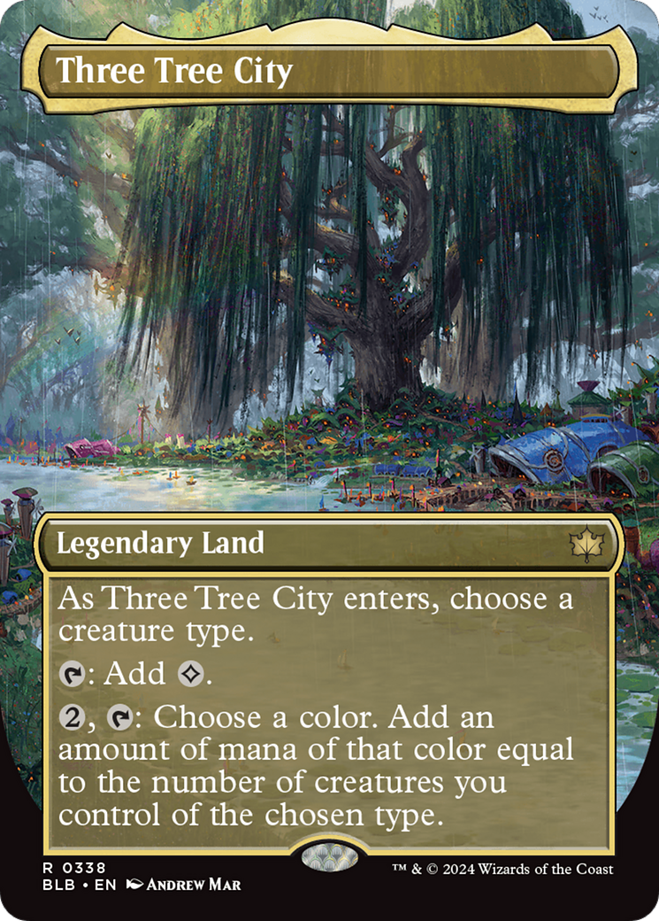 Three Tree City (0338) (BLB-338) [Bloomburrow] (Borderless) Foil MTG Single Wizards of the Coast