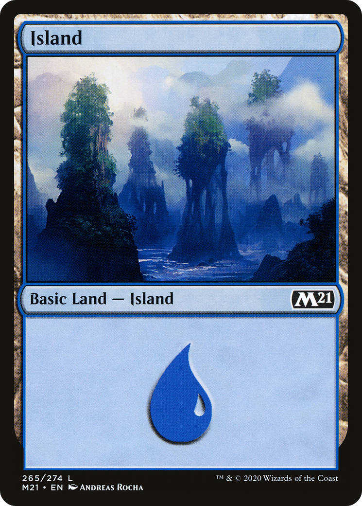 Island (M21-265) [Core Set 2021] Foil MTG Single Wizards of the Coast