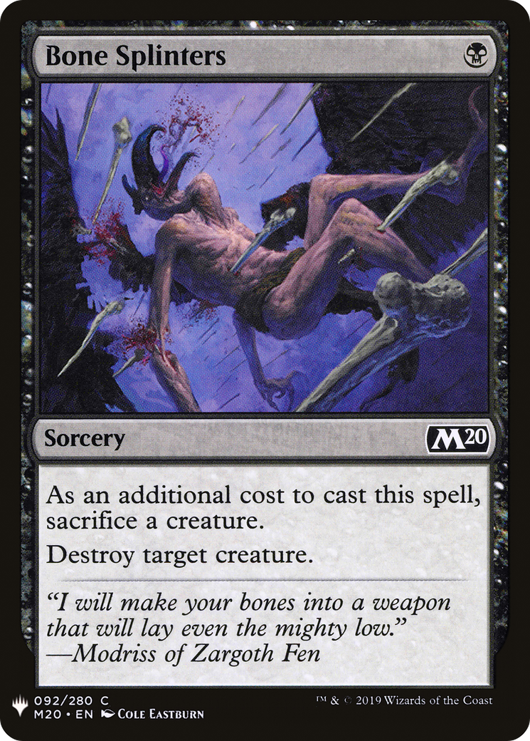 Bone Splinters (LIST-M20-92) [Mystery Booster] The List MTG Single Wizards of the Coast