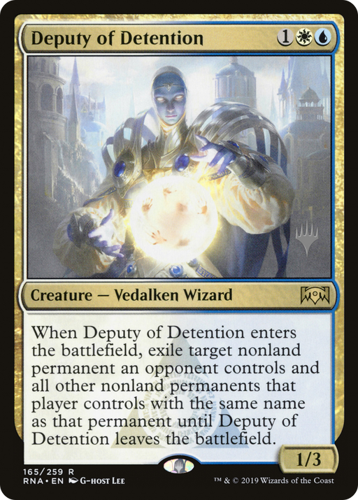 Deputy of Detention (PPELD-165) [Ravnica Allegiance Promos] MTG Single Wizards of the Coast
