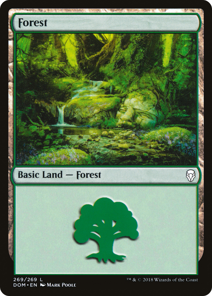 Forest (DOM-269) [Dominaria] Foil MTG Single Wizards of the Coast