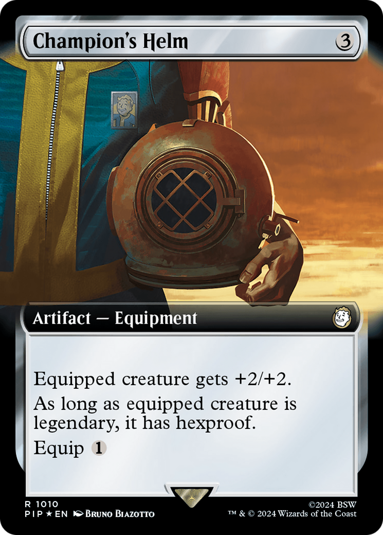 Champion's Helm (Surge Foil) (PIP-1010) [Fallout] (Extended Art) Foil MTG Single Wizards of the Coast