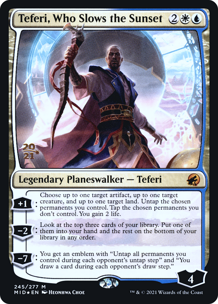Teferi, Who Slows the Sunset (PRE-245) [Innistrad: Midnight Hunt Promos] Foil MTG Single Wizards of the Coast