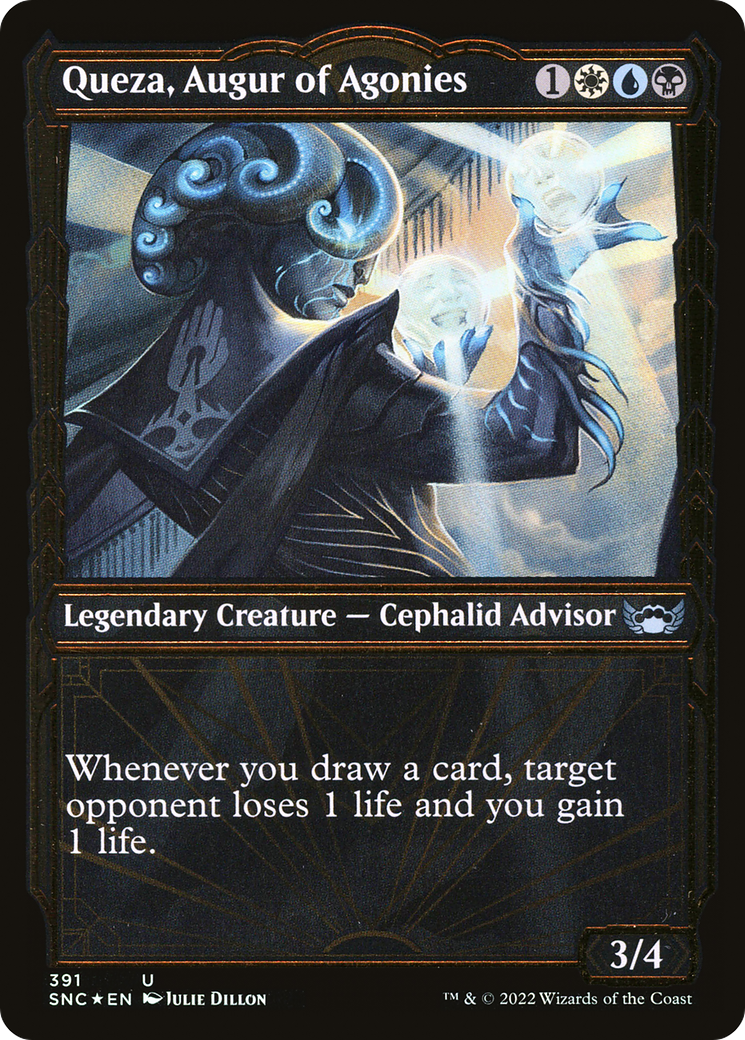 Queza, Augur of Agonies (Gilded Foil) (SNC-391) [Streets of New Capenna] (Showcase) Foil MTG Single Wizards of the Coast