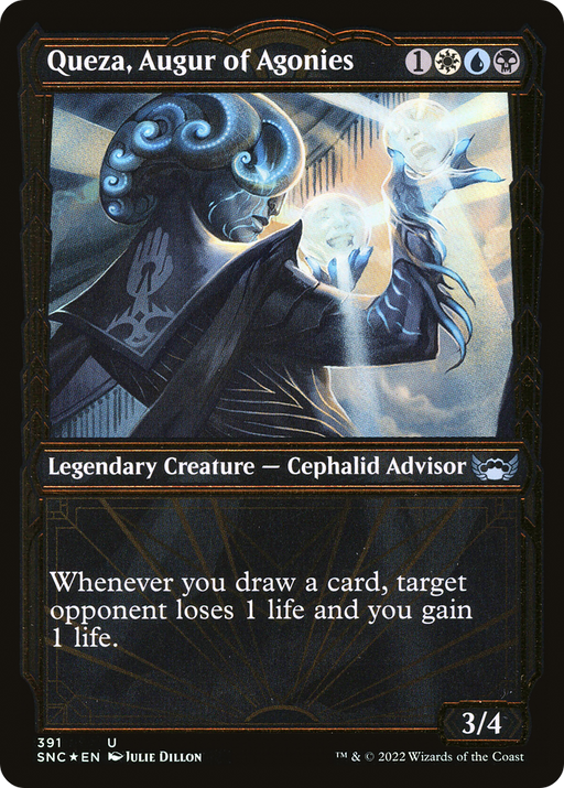 Queza, Augur of Agonies (Gilded Foil) (SNC-391) [Streets of New Capenna] (Showcase) Foil MTG Single Wizards of the Coast