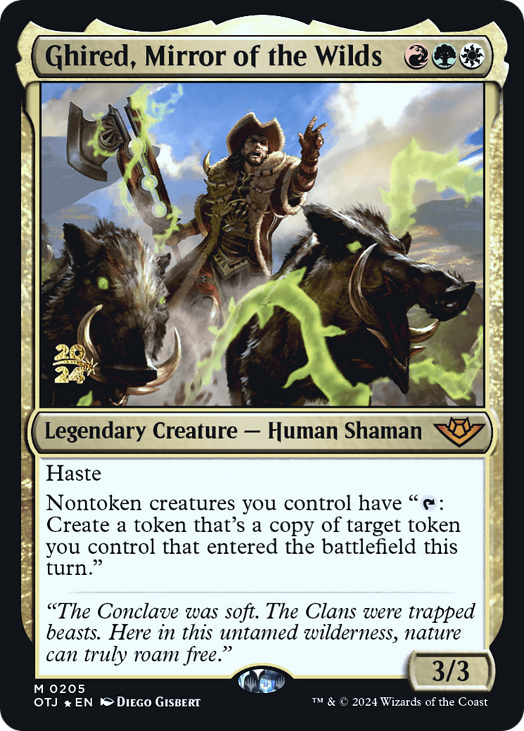 Ghired, Mirror of the Wilds (PRE-205) [Outlaws of Thunder Junction Promos] Foil MTG Single Wizards of the Coast