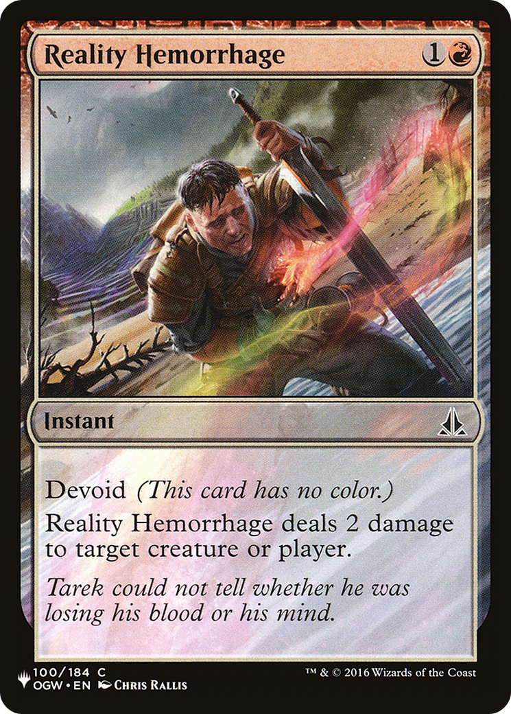 Reality Hemorrhage (LIST-OGW-100) [Mystery Booster] The List MTG Single Wizards of the Coast