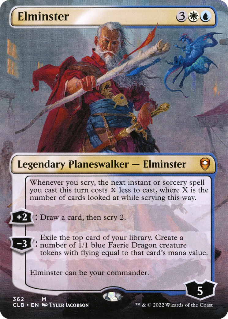 Elminster (CLB-362) [Commander Legends: Battle for Baldur's Gate] (Borderless) Foil MTG Single Wizards of the Coast