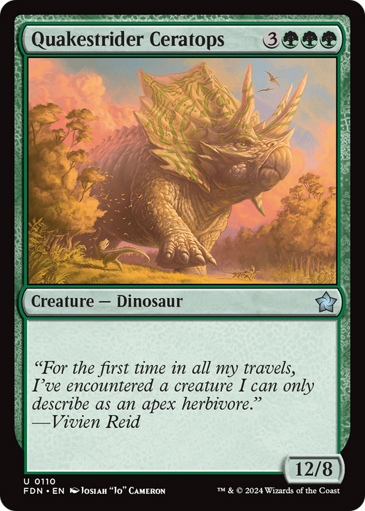 Quakestrider Ceratops (FDN-110) [Foundations] Foil MTG Single Wizards of the Coast