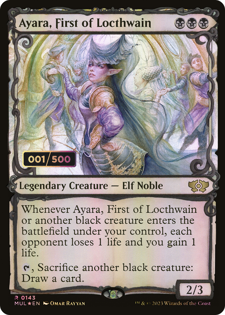 Ayara, First of Locthwain (Serial Numbered) (MUL-143) [Multiverse Legends] (Showcase) Foil MTG Single Wizards of the Coast