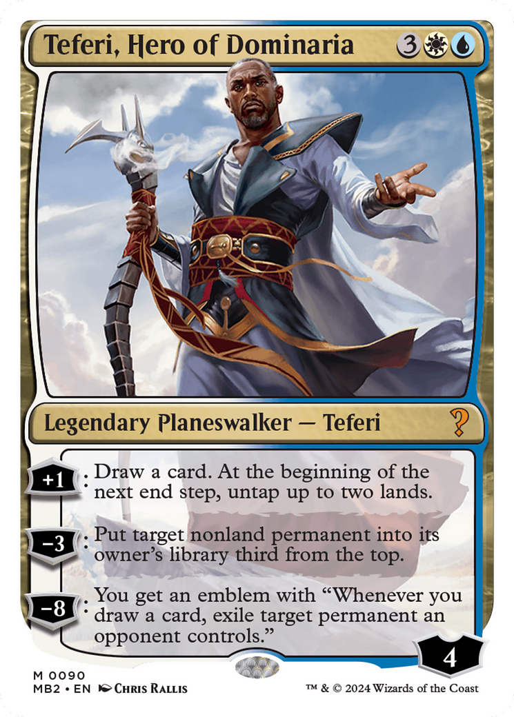 Teferi, Hero of Dominaria (White Border) (MB2-090) [Mystery Booster] Mystery Booster 2 MTG Single Wizards of the Coast