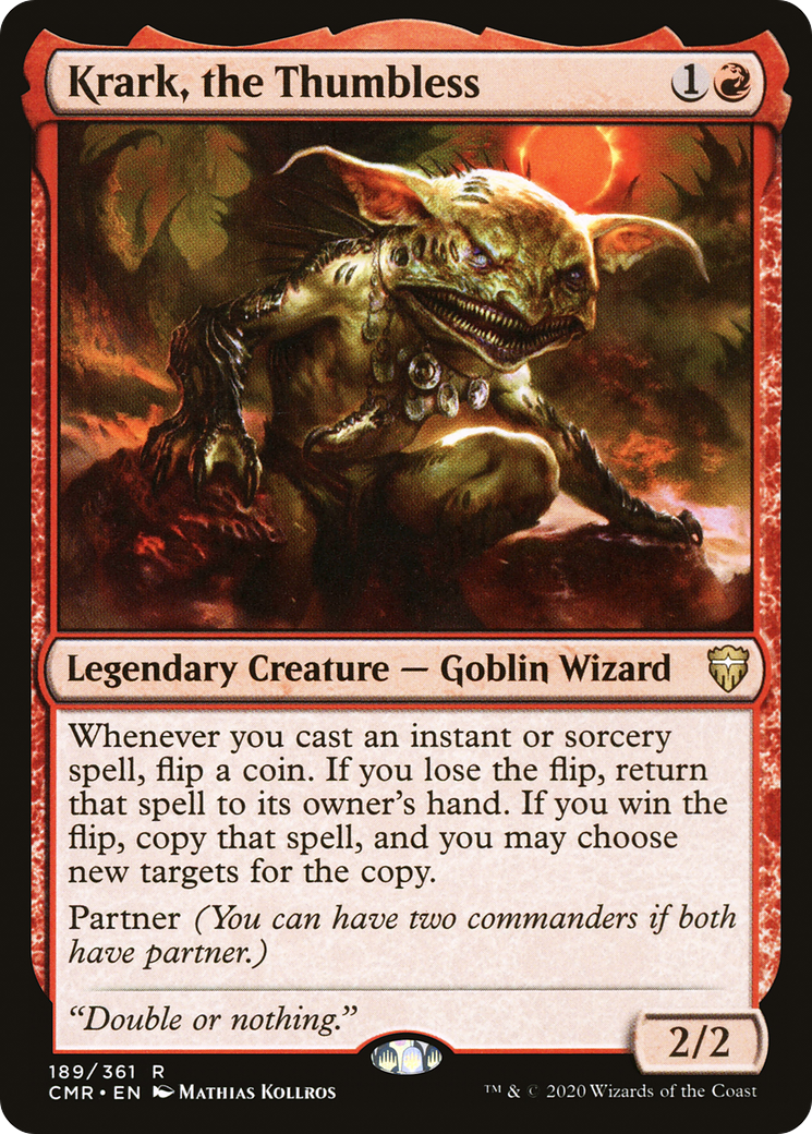 Krark, the Thumbless (CMR-189) [Commander Legends] MTG Single Wizards of the Coast