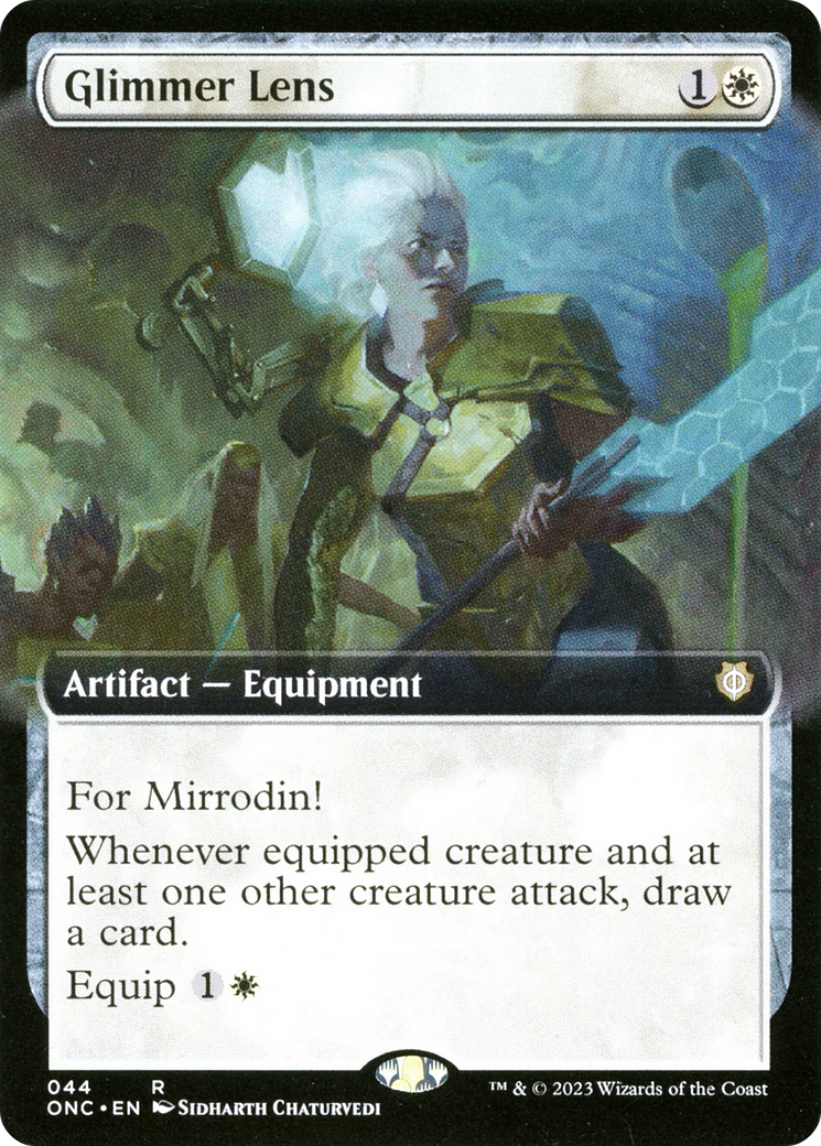 Glimmer Lens (ONC-044) [Phyrexia: All Will Be One Commander] (Extended Art) MTG Single Wizards of the Coast