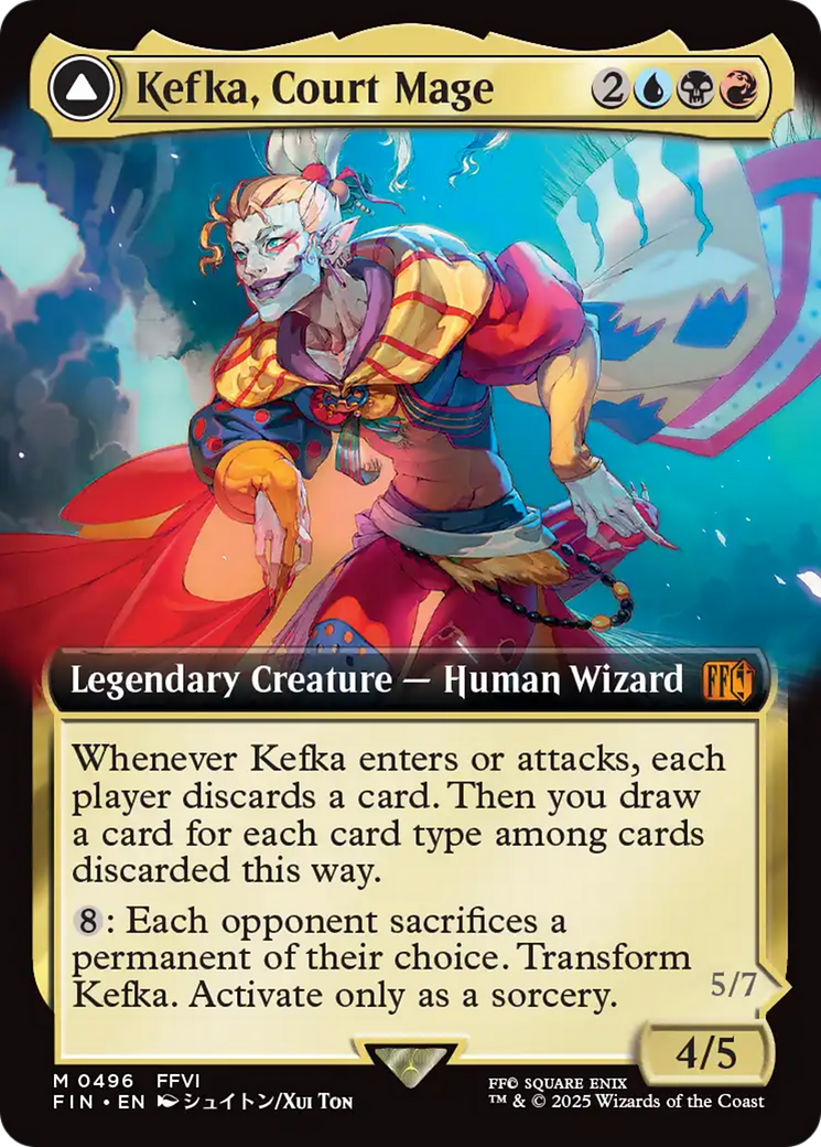 Kefka, Court Mage // Kefka, Ruler of Ruin (FIN-496) [FINAL FANTASY] (Extended Art) Foil MTG Single Wizards of the Coast
